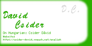 david csider business card